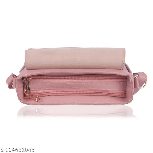 Pink satin fabric women's shoulder bag with multiple card slots, zip closure