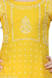 Printed rayon kids plaza set, three-quarter sleeves, vibrant design - perfect for festive occasions, origin India