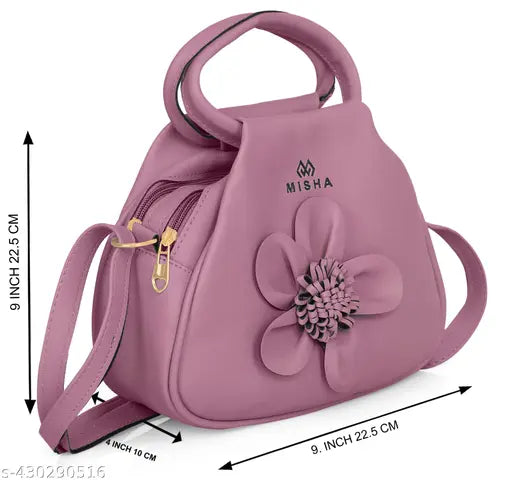 Designer sling bags for women, trendy fashion sling bags with floral appliqué, casual designer sling bags