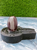 Brown Marble Narmada Stone Shivling, sacred Hindu symbol for home pooja