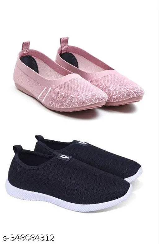 Indian-made mesh and PVC textured slip-ons for women (set of 2), comfortable, lightweight, and diabetic/orthopedic friendly