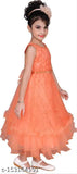 Orange tulle prom dress with ruffle hemline