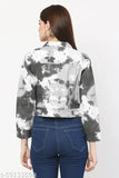 Cotton blend dyed/washed printed jacket, long sleeves for women size 34, Mylookup fashion wear on hanger