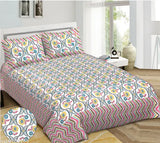 93x 108 Double bed bedsheet with 2 zipper pillow cover Homage Art TM