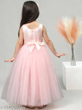 Peach net embellished party dress for girls aged 1-2 years or 10-11 years, Toy Balloon India