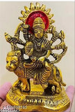 Golden brass Goddess Durga Maa idol (12cm) from Sai Collection - Indian handcrafted metal statuette for religious decor or gifting