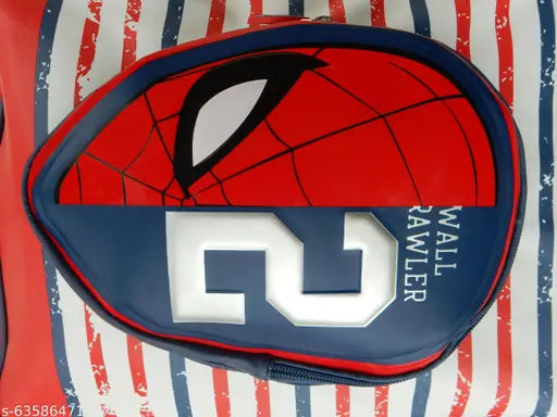 Silver polyester net Kraft bag for kids, featuring Spiderman design, waterproof, free size (12x5x16 cm), Indian origin
