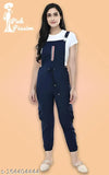Navy striped cotton blend jumpsuit, sleeveless, trending fashion for women S28, M30, L32, XL34, origin India