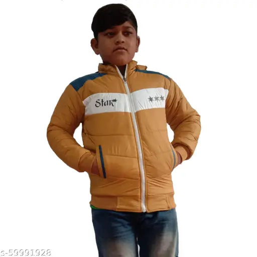 Modern, stylish boys jacket with zipper closure