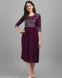 Maroon rayon cotton kameez long sleeves embroidered border front zip