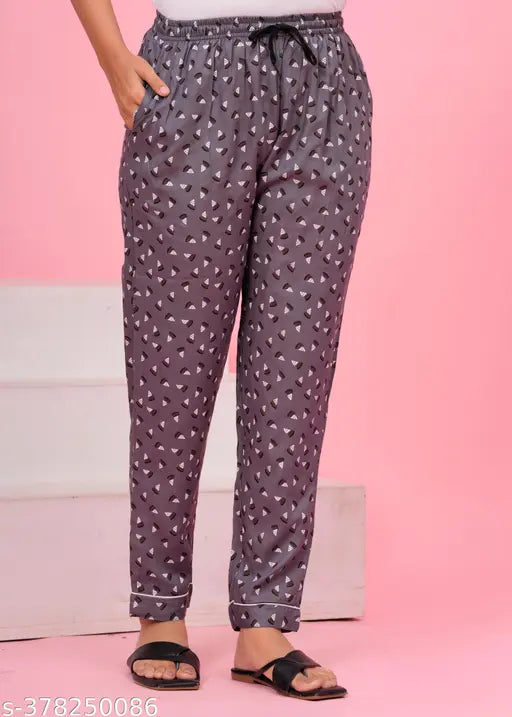 Women's rayon printed night suit, short-sleeved top and bottom pyjamas in vibrant design, quality Indian-made sleepwear for XL and XXL sizes