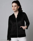 Black velvet chain hoodie for girls, solid design with long sleeves, perfect gift for beautiful ladies in your life