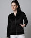 Black velvet chain hoodie for girls, solid design with long sleeves, perfect gift for beautiful ladies in your life