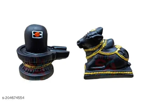 Polyresin Hindu God Lord Bhole Baba Shivling, 11cm x 10cm x 6cm, spiritual home decor for positive impact, Vastu compliant religious idol for gifts