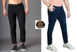 Attractive denim pack for men (2pcs), solid blue denim pants for waist sizes 28, 30, and 32, Indian origin