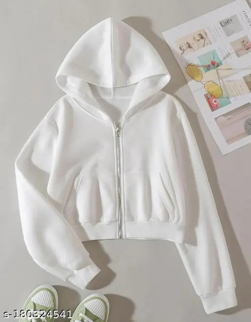 Pink fleece quilted parka hoodie for women's regular fit, solid color jacket on model