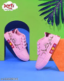 Durable pink PU & PVC KATS Kids sports shoes for girls, breathable, comfortable, casual or party wear. Easy to wash and ideal for daily use