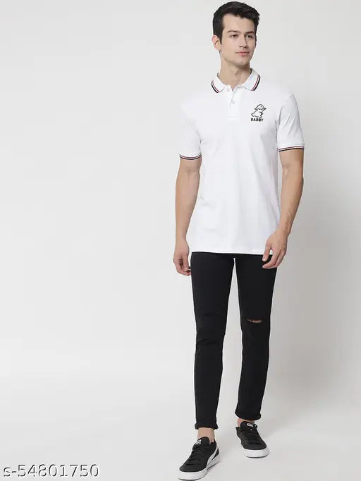 Branded cotton men's t-shirt (M/L/XL/XXL), short sleeves, printed design, made in India
