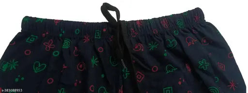Dark women's pyjamas, floral patterned boxers