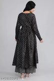 Fancy elegant rayon printed Anarkali with Palazzo set, viscose rayon kurta and bottomwear in various sizes for women, Indian traditional style on mannequin