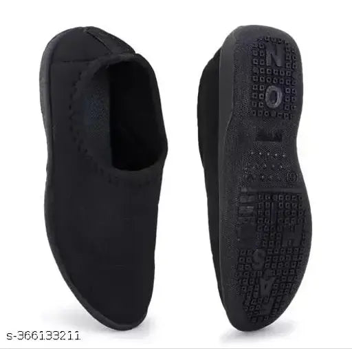 Synthetic leather ballet flats with colorblock design, slip-on style in Indian sizes 4-8