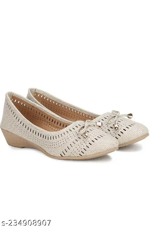 Stylish Bellies for Women (Cream) - Slip-on synthetic soles, comfortable & fashionable women's footwear from India