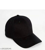 Black cotton baseball cap with adjustable strap