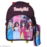Multicolor waterproof Indian Riders Beauty Girl School Trolley Bag (25 L), durable polyester net backpack for kids aged 2-8, features adjustable padded straps and A4 notebook storage