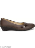 Brown synthetic leather women's ballerinas - stylish slip-on flats from India