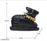 Black polyresin handcrafted and hand-painted Lord Nandi idol for temple worship, ideal for Shivling pooja