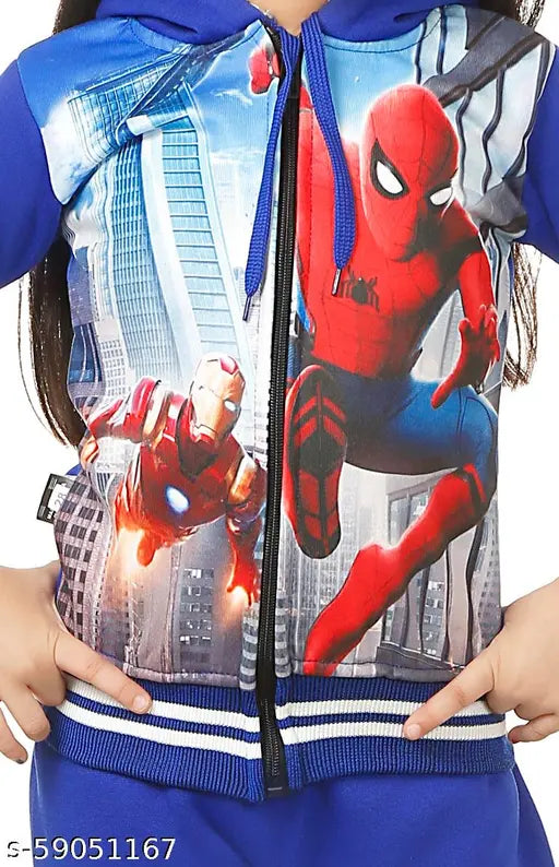 Kids unisex hoodie with joggers, superhero print