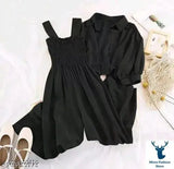 Indian-made crepe sleeveless jumpsuit, solid net material, size S (36in bust, 28in waist)