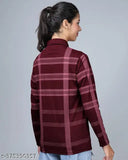 Cotton blend checked long sleeves t-shirt by EYEBOGLER, enhances women's looks. Size S (37in bust). Made in India