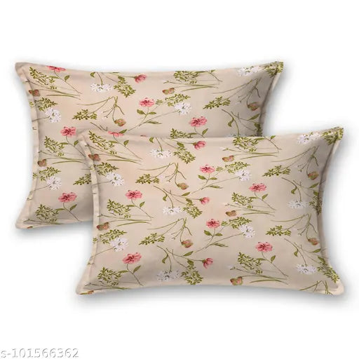 Microfiber floral king-size bedsheet with 2 pillow covers, 108 x 108 inches by Shubastik, ideal for adult sleep