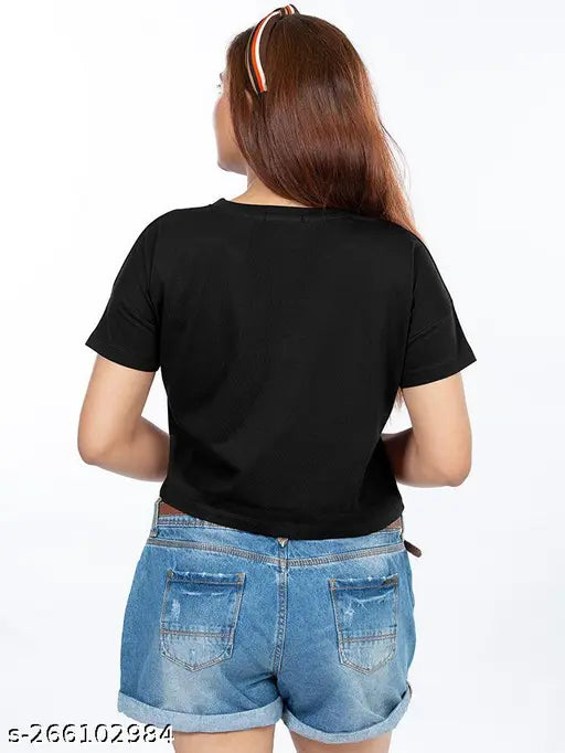 Premium cotton blend printed crop top, perfect for casual wear with jeans or leggings. Indian-made, well-stitched and soft to touch