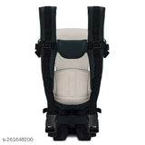 Black polyester net 3-in-1 ergonomic baby carrier bag with adjustable sling, kangaroo design, carrying basket, and padded back support for infant to 2-year travel