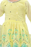 Chiffon Anarkali Kurta Suit Sets for Girls - Embroidered, Three-Quarter Sleeves, Diwali Celebration Wear, Indian Ethnic Clothing