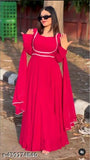 Pink lace Georgette kurti with dupatta, solid pattern, long sleeves, versatile Indian fashionwear