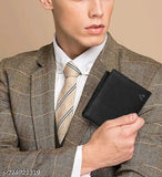 Genuine leather, black men's RFID blocking wallet - sleek and functional gift for him (India origin)