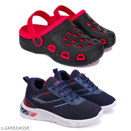 Red and black sports sandals with red straps, designed for comfort and style, suitable for outdoor casual wear