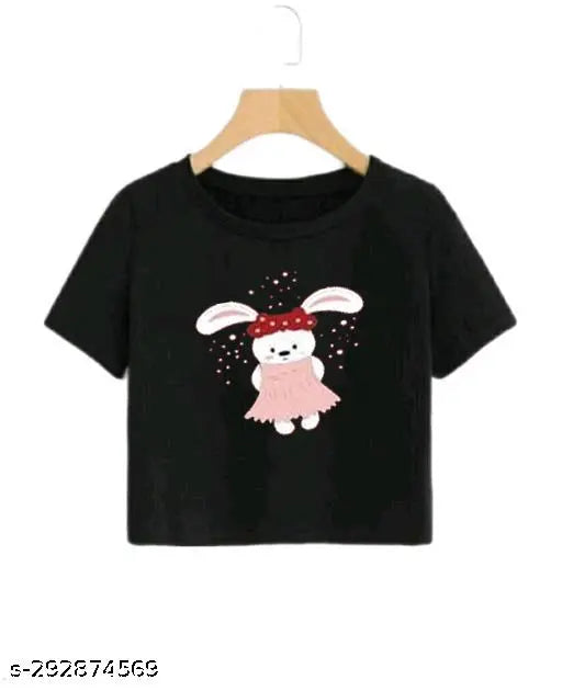 Premium quality cotton blend crop top in summer design with short sleeves, printed net pattern. Size: N