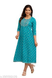 Vibrant Wine Pink Blue Firozi Embroidered Rayon Cotton Flared Anarkali Kurta for Women, suitable for various occasions