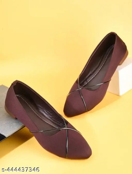 Synthetic slip-on flat bellies/ballerinas for women, trendy and comfortable footwear in various sizes (IND-3 to IND-8)