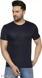 Pack of 4 solid polyester T-shirts - black, white, red, blue, green, round neck, short sleeves, various sizes available