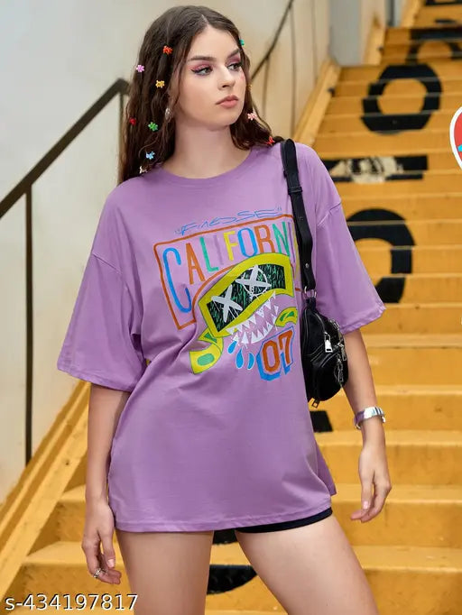 Purple California T-shirt oversized pack of 2