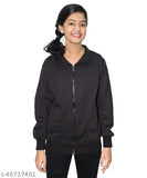 A modern classy girls jacket with a front zip closure