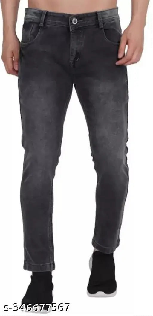 Cotton blend grey Comfits jeans, comfortable men's wear for any occasion - size 28, 30, 32, 34, or 36 (India origin)