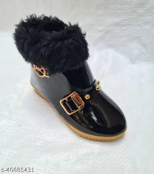 Synthetic leather, warm & cozy, stylish girls boots - infant footwear in India