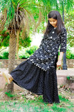Stylish rayon and art silk kids kurta set with printed pattern, three-quarter sleeves. Rayon bottomwear included. Pack of 2 sizes: India-made fashion for kids aged 3-16