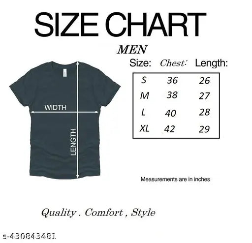 Sky Magic Men's Black Cotton T-shirt with three-quarter sleeves, printed front & back, breathable & comfortable, XS-XL sizes
